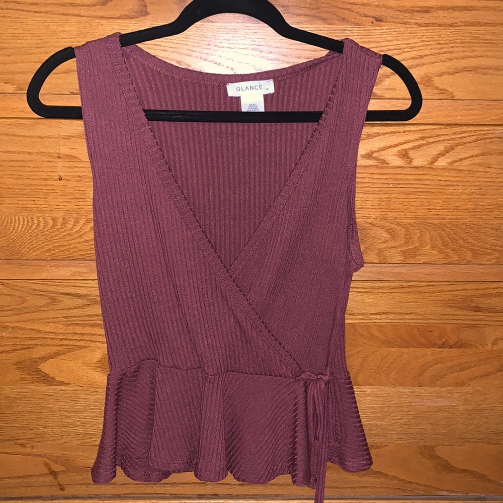Crossover/Wrap Mauve Top